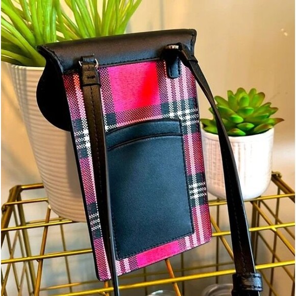Kate Spade Blinx North South Phone Owl Plaid Crossbody ~EUC~ - Picture 4 of 6